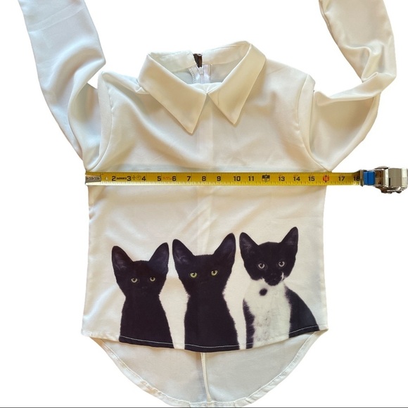 Cat Lady SHEIN 3 Little Kittens HiLo Helm Long Sleeves Shirt. Size XS - Picture 4 of 8